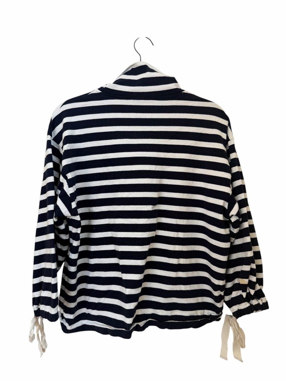 J. Crew Navy and White Striped snap-neck knit popover - Picture 7 of 13